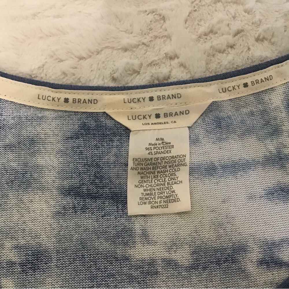 Lucky Brand Pajama Set Tank Top Lounge Shorts Women’s Size Medium Blue T… - Picture 5 of 6